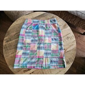 Cape Madras Patchwork Plaid Pencil Skirt Women's Size 2 Preppy Nautical Beach